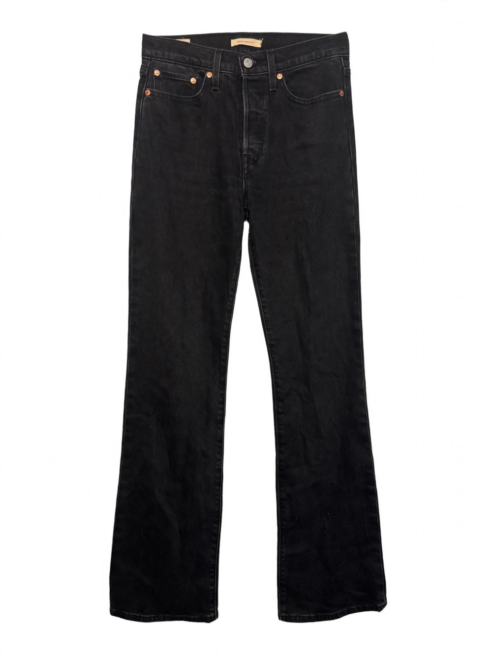 Levi's Premium Wedgie Bootcut Jeans Womens 27 Black Washed Black High Rise VTG